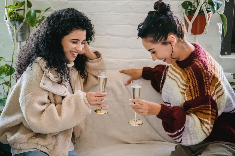 Friends toasting with champagne
